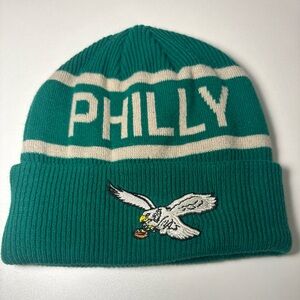 Fanatics Kelly Green philadelphia eagles beanie hat Philly Vintage Logo
